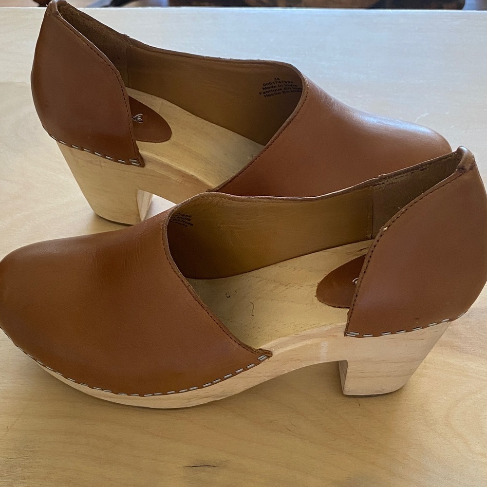 Free People Tan Leather Clog Mules - Picture 3 of 4